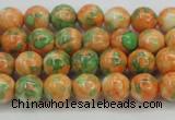 CRF308 15.5 inches 6mm round dyed rain flower stone beads wholesale