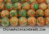 CRF309 15.5 inches 8mm round dyed rain flower stone beads wholesale