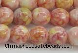 CRF319 15.5 inches 14mm round dyed rain flower stone beads wholesale