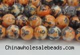 CRF322 15.5 inches 6mm round dyed rain flower stone beads wholesale