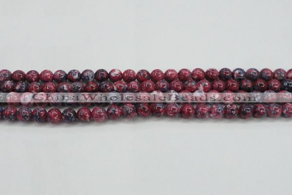 CRF344 15.5 inches 8mm round dyed rain flower stone beads wholesale