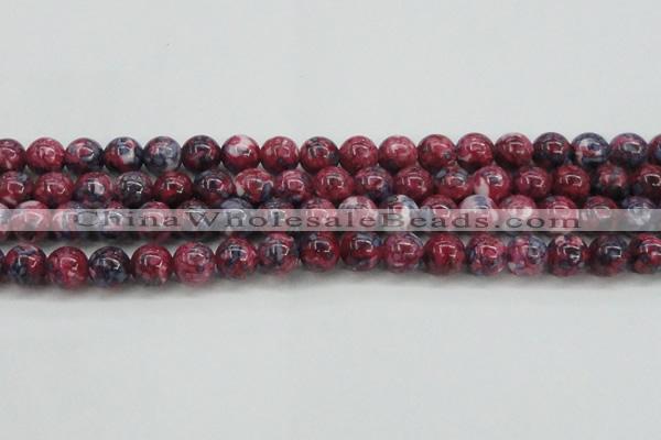 CRF347 15.5 inches 14mm round dyed rain flower stone beads wholesale