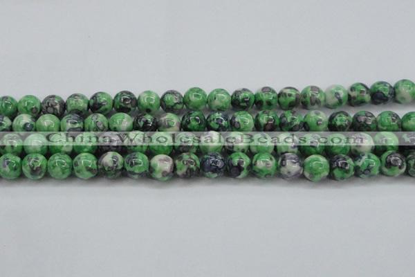CRF353 15.5 inches 12mm round dyed rain flower stone beads wholesale