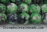 CRF354 15.5 inches 14mm round dyed rain flower stone beads wholesale