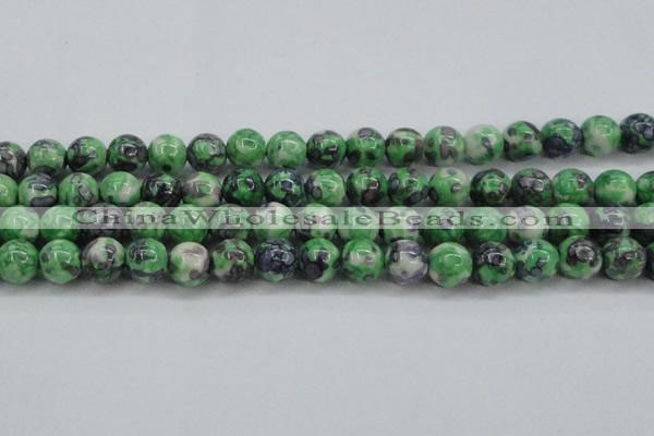 CRF354 15.5 inches 14mm round dyed rain flower stone beads wholesale