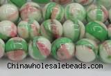 CRF383 15.5 inches 10mm round dyed rain flower stone beads wholesale