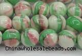 CRF384 15.5 inches 12mm round dyed rain flower stone beads wholesale