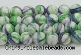 CRF386 15.5 inches 4mm round dyed rain flower stone beads wholesale