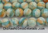 CRF393 15.5 inches 6mm round dyed rain flower stone beads wholesale