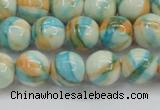 CRF395 15.5 inches 10mm round dyed rain flower stone beads wholesale