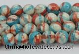 CRF398 15.5 inches 4mm round dyed rain flower stone beads wholesale