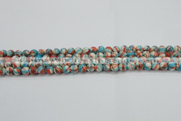 CRF398 15.5 inches 4mm round dyed rain flower stone beads wholesale