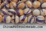 CRF411 15.5 inches 6mm round dyed rain flower stone beads wholesale