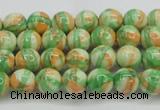 CRF416 15.5 inches 4mm round dyed rain flower stone beads wholesale