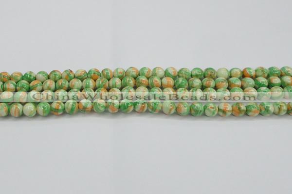 CRF417 15.5 inches 6mm round dyed rain flower stone beads wholesale