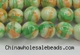 CRF419 15.5 inches 10mm round dyed rain flower stone beads wholesale