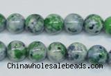 CRF45 15.5 inches 10mm round dyed rain flower stone beads wholesale