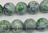 CRF48 15.5 inches 16mm round dyed rain flower stone beads wholesale