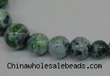 CRF51 15.5 inches multi sizes round dyed rain flower stone beads wholesale
