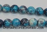 CRF58 15.5 inches 10mm round dyed rain flower stone beads wholesale