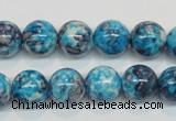 CRF59 15.5 inches 12mm round dyed rain flower stone beads wholesale