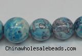 CRF65 15.5 inches multi sizes round dyed rain flower stone beads