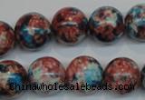 CRF74 15.5 inches 14mm round dyed rain flower stone beads wholesale