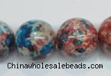 CRF75 15.5 inches 18mm round dyed rain flower stone beads wholesale