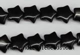 CRG07 15.5 inches 12*12mm star black agate gemstone beads wholesale