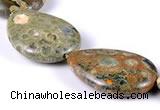 CRH04 flat teardrop natural rhyolite different sizes beads