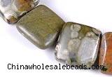 CRH06 different sizes square natural rhyolite beads Wholesale