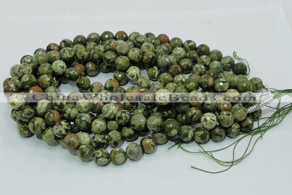 CRH113 15.5 inches 14mm faceted round rhyolite beads