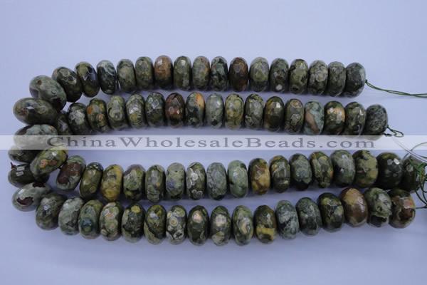 CRH120 15.5 inches 10*20mm faceted rondelle rhyolite gemstone beads