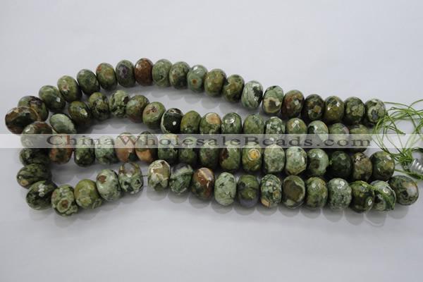 CRH124 15.5 inches 12*16mm faceted rondelle rhyolite gemstone beads