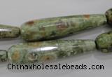 CRH134 15.5 inches 10*40mm faceted teardrop rhyolite gemstone beads