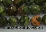 CRH163 15.5 inches 10mm faceted nuggets rhyolite gemstone beads