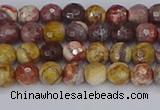 CRH518 15.5 inches 4mm faceted round rhyolite gemstone beads