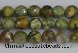 CRH526 15.5 inches 4mm faceted round rhyolite beads wholesale