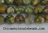 CRH527 15.5 inches 6mm faceted round rhyolite beads wholesale