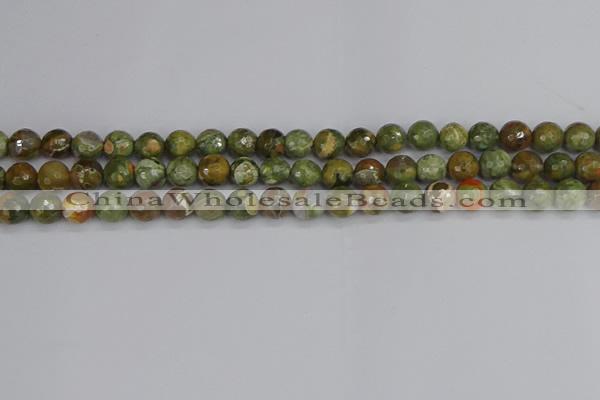 CRH527 15.5 inches 6mm faceted round rhyolite beads wholesale