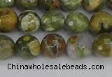 CRH528 15.5 inches 8mm faceted round rhyolite beads wholesale