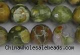 CRH530 15.5 inches 12mm faceted round rhyolite beads wholesale