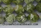CRH537 15.5 inches 10mm faceted nuggets rhyolite gemstone beads