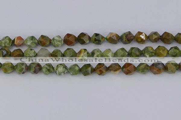 CRH544 15.5 inches 12mm faceted nuggets rhyolite beads wholesale