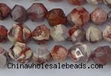 CRH547 15.5 inches 6mm faceted nuggets rhyolite gemstone beads