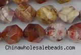 CRH549 15.5 inches 10mm faceted nuggets rhyolite gemstone beads