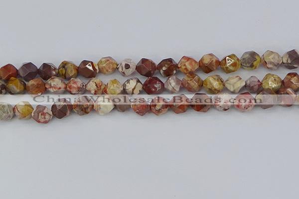 CRH549 15.5 inches 10mm faceted nuggets rhyolite gemstone beads