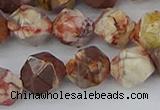 CRH550 15.5 inches 12mm faceted nuggets rhyolite gemstone beads