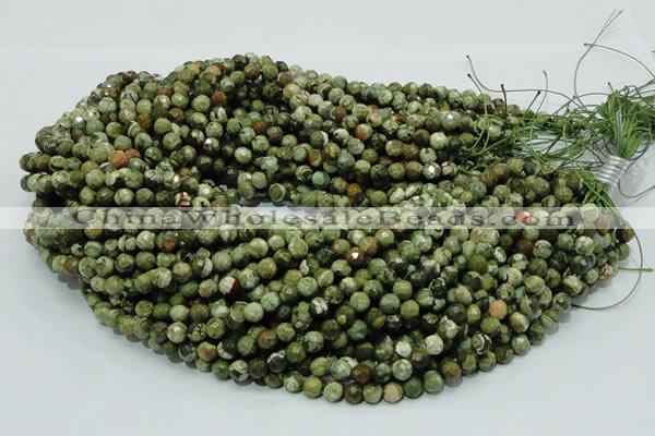CRH56 15.5 inches 8mm faceted round rhyolite beads wholesale