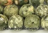 CRH581 15 inches 8mm faceted round rhyolite beads wholesale